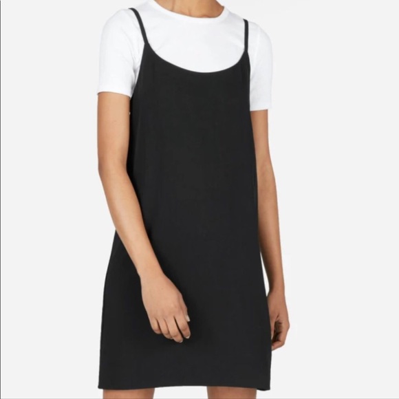 Everlane Black Japanese Go Weave Mini Slip Dress Sz 10 - Picture 1 of 10